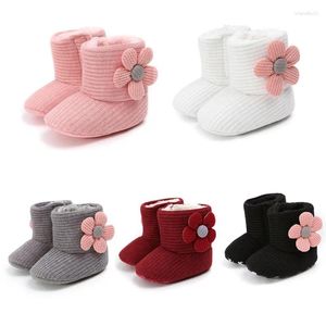 Bottes hiver chaud né enfant en bas âge tricoté bébé filles garçons chaussures semelle souple fourrure neige prewalker chaussons pour 0-18 mois