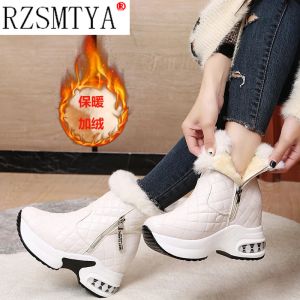 Boots Winter Warm Rabbit Fur Sneakers Plateforme de neige Boots Femme 202 Boots Boots Femelles Chaussures causales Bottes pour femmes