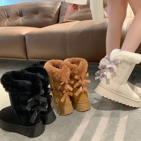 Botas de invierno Fuera de piel Mujer botas Nuevas modas de moda