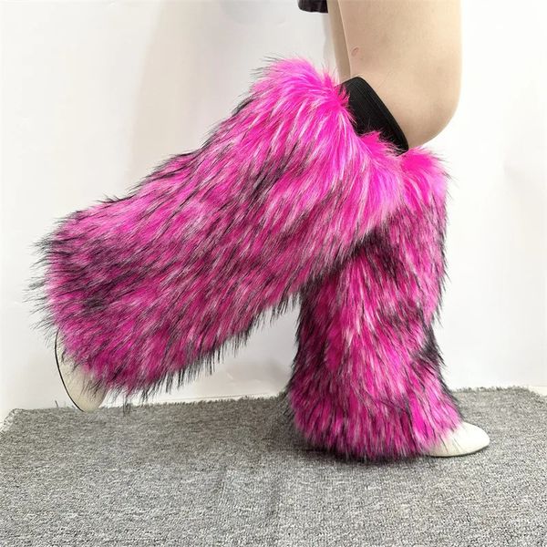 Bottes hiver femmes moelleux fourrure bas dames chaud fausse cheville chaussettes femme genou haute longue peluche coton 231025