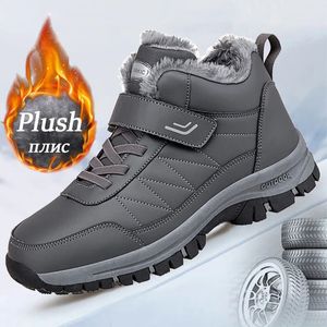 Bottes Hiver femmes hommes bottes bottes en cuir imperméables homme en peluche baskets chaudes homme en plein air cheville bottes de neige chaussures décontractées grande taille 231006