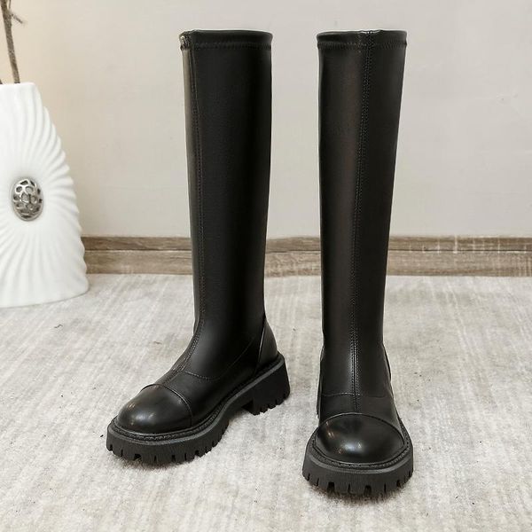 Bottes Hiver Femmes Chaud Fourrure Gazon Neige Genou Hautes Chaussures Mode Long Confortable Décontracté