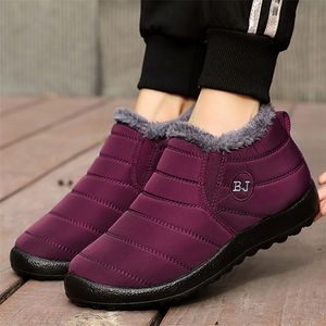 Botas de Mujer 2022, zapatos de invierno ligeros para tobillo, Botas de nieve impermeables para Mujer, sin cordones, negro, para Mujer 221007