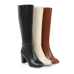 Laarzen Dames Laarzen Winter Dames Kniehoge Laarzen Warme Damesschoenen met hoge hakken Mode Dunne Laarzen Botas De Mujer Grote Maat 34-45 231207