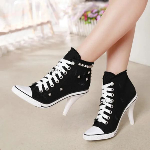 Botas Mujeres zapatos de lona tacones altos zapatos zapatos zapatos zapatos de moda zapatillas de zapatillas de zapatillas