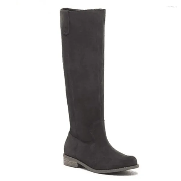 Boots Women Fashion Plus Size Femme's Classic High Knee Square Talons d'automne Hiver Ladies chaussures Black Abricot