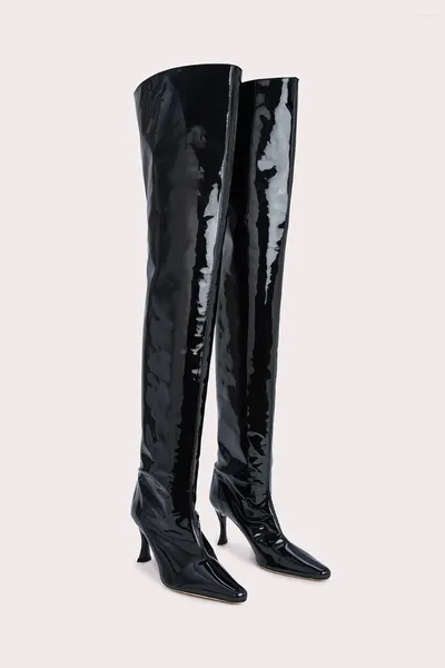 Boots Femmes High Heels Sexy Patent Leather 44 CHEPS CHOISSE FOIR OFF the Knee Club