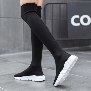 Bottes chaussettes Tube longues pour femmes, chaussures Sexy pour femmes au-dessus du genou, baskets, nouvelle mode 2022, Y2210