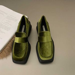 Laarzen vrouwen luxe fluwelen loafers mode vierkant teen platform moccasins dames merk ontwerp avond feest hiel schoenen 221215