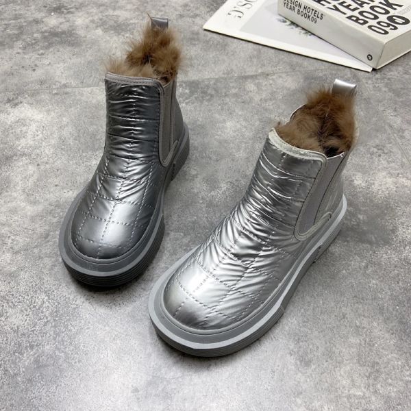 Boots Boots pour femmes 2020 Hiver Fashion Hightop Boots Wild Wild Casual Warm Rabbit Fur Plus Veet Snow Cotton Shoes