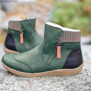 Boots Boots pour femmes plus taille dames automne hiver vintage épissage rond