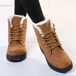 Laarzen Dameslaarzen Winterlaarzen met bont Lage hakken Snowboots Enkel Bota Feminina Platform Laarsjes voor dames Winterschoenen met hak 231019