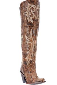 Laarzen Dames desinger Pradaas Jilted Knee High Western Boots Dames