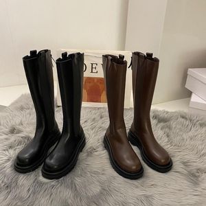 Laarzen Dames Lang Herfst 2024 En Winter Plus Veet Schoenen Lange Ridders Knieën Dun 21456 74691