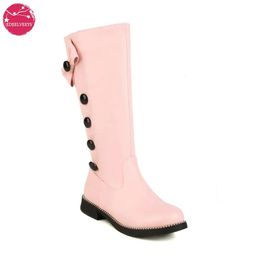 Laarzen dames midden kalf laarzen knop boog zoete lolita bootie met dikke blok hiel zip Japanse universiteitsstijl winter warme schoenen