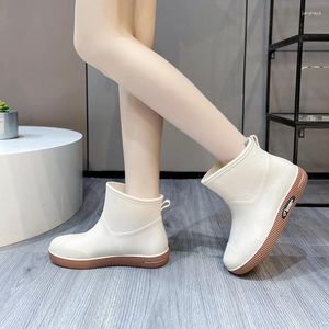 Boots Women's Rain Femmes Adulte Short Water Chaussures Deedies Four Seasons Afficier imperméable Rubber sans glissement