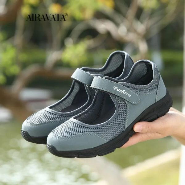 Boots Sneakers pour femmes Chaussures de marche des femmes à plat extérieur confortable Breatte Casual Mom Boat Chaussures Femme Solide légère Légère