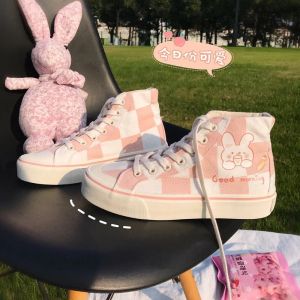Boots Chaussures sportives féminines Anime Kawaii Pink Rabbit Lolita Toile Feme 2021 New Casual Tennis Basketball Vulcanie Sneakers
