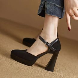 Boots Zapatos de calzado de verano para mujeres para mujer 2023 Sandalias Plataforma nocturna Potado Talio Super High Block Tisos gruesos 39