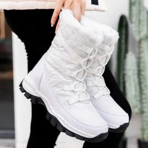 Boots Femme Boots Snow Platform Boot épais peluche imperméable Boots non glisses Femmes Chaussures d'hiver Botas de fourrure blanche chaude Mujer Super épaisse