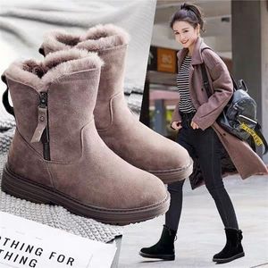 Bottes femmes neige peluche troupeau Zip solide femme mi-mollet confortable garder au chaud loisirs dames chaussures d'hiver mode 221007