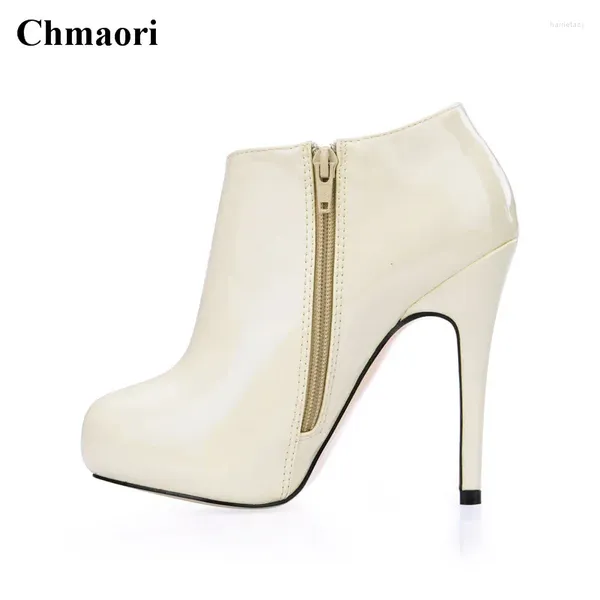 Boots Femme Fashion Hiver Round Toe High Heel Ankle Classical Design Zipper-up Office Ladies Short Formal Vobe Form