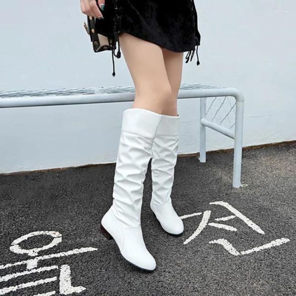 Bottes femmes hiver neige fond plat élastique mode tête ronde couleur unie vente directe d'usine