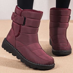 Boots Femmes hiver avec des chaussures de plate-forme Botas de Mujer imperméables à talons bas de la cheville femelle 221124