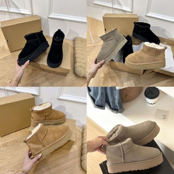 Botas para mujer Zapatillas Tazz Botas Tasman Diapositivas de piel Clásico Mostaza Semilla Ultra Mini Plataforma Bota Slip-on Les Petites Gamuza Lana Sello Invierno Diseñador Botines1