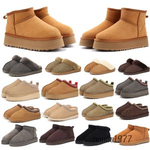 luxe merk tazz dames heren laars mosterdzaad Snowboots Dames Tasman Slippers Classic Ultra Mini Platform tazz warm Petites Suede Wool Comfort slippers