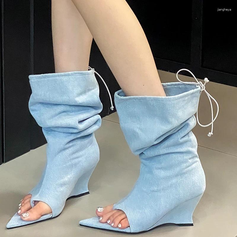 Buty damskie zachodnie kolano wysokie nowoczesne damskie damskie botki kłodki obuwie