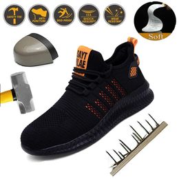 Bottes chaussures de sécurité de travail hommes Antismash avec embout en acier hommes Antistab baskets mâle 231204