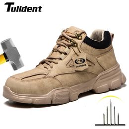 Botas sapatos de segurança de trabalho homens antismash com aço toe homens antistab tênis masculino 231124