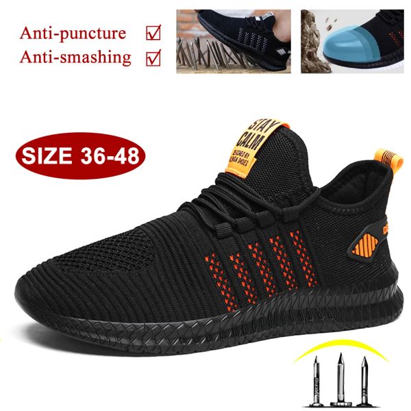 Boots Work Safety Shoes Summer Souhtable Men Air Cushion Work Protective Shoe Sneakers Antipuncture Male Steel Toe Livraison gratuite