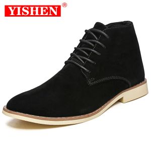 Bottes bottes yishen pour hommes chaussures en cuir en daim