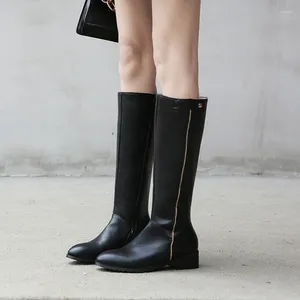 Boots Ymechic automne 2024 Hiver Knee High White Chaussures noires Femme Talons gros zip Design Long Riding Knight Femme Botas