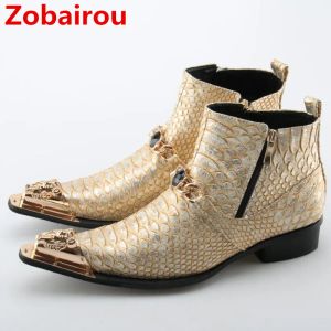 Boots Zobairou Gold Black Combat Boots à vendre Robe Boots Military Bot