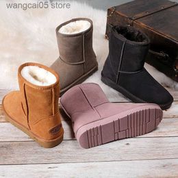 Laarzen ZUZI Snowboots Vrouwen Echt Leer Mid-Kalf Waterdichte Warme Winter Laarzen Voor Vrouwen Australië Klassieke Stijl Schoenen Zapato Mujer T230713