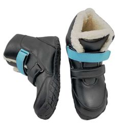 Bottes ZZFABER enfants chaussures enfants pieds nus hiver en cuir souple bottes de neige en peluche pour filles garçons enfants flexible chaud extérieur T220928