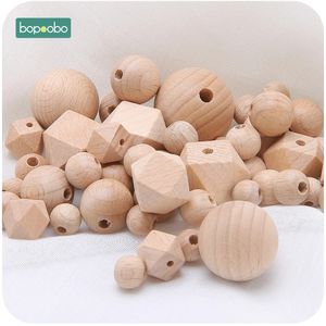 Bopoobo 100 pc 825mm anneau de dentition en bois de hêtre perles en bois à croquer petite tige de dentition hexagone bricolage pendentif artisanat accessoire 240111