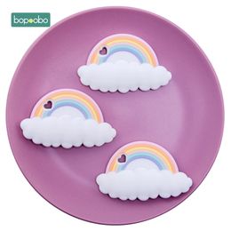 BOPOOBO 5 STKS Food Grade Siliconen Bijtring Rainbow Chewable BPA Gratis Knaagdiertandjes Tiny Rod Baby Baby Nursing Products 211106