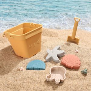 Bopoobo 6 STKS Siliconen Strandspeelgoed Outdoor Zandemmer Set Zacht Diermodel Mini Zand Graven Schoppen Kits Baby Water Game Play 231225