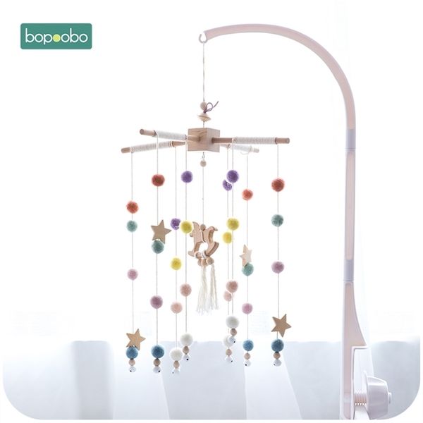 Bopoobo bébé mobile suspendu hochets jouets liquidation boîte à musique cintre bricolage suspendu bébé lit mobile cloche jouet support de bras 210320