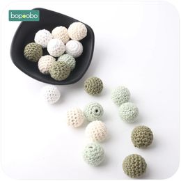 Accesorios de joyería de enfermería para bebés Bopoobo Beads de crochet 20 mm 10pc colorido puede masticar DIY TEATHER PULCELET 240420