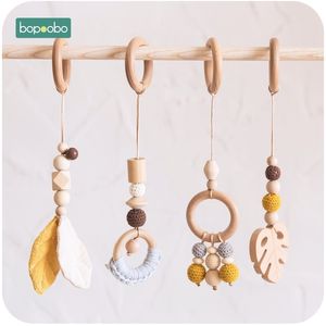 Bopoobo bébé chaîne en bois bracelet à croquer mobile anneau de dentition feuille hochet jouet peut mâcher des cadeaux de dentition sans BPA 220428