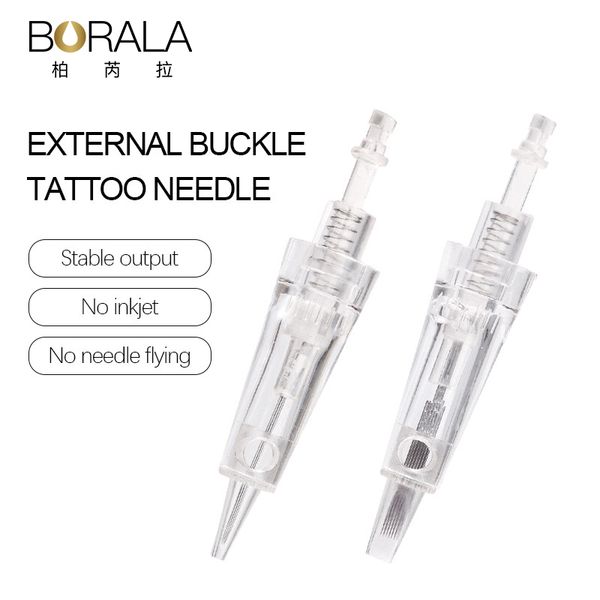 Borala 15pcs Tatuaje de tatuaje Microblading Piercing Agujas Pen para maquillaje de labios de ceja permanente Cosméticos PMU Accesorios de máquina de tatuajes PMU