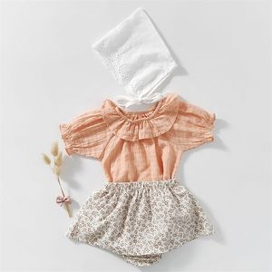 Geboren Baby Boy Clothes Born Clothing Set Summer T Shirt + Flowers PP Shorts Cotton Suit 210521