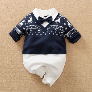Né bébé garçon vêtements né barboteuse coton infantile combinaison noël Elk pyjamas à manches longues Onesie choses Costume tenues 240219