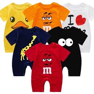 Nés Baby Clothes Summer Summer Sleeve Rompers Boys Boys Filles Cartoon Coton Coton Jumpte Toddler Tenue de pyjamas mince 220707