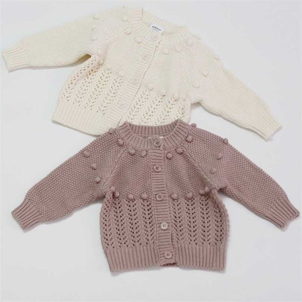 Born Baby Girl Winter Lovely Princess Style Knitting Clothes Otoño Kids Coat Infant Girls Cardigan Sweaters 211104